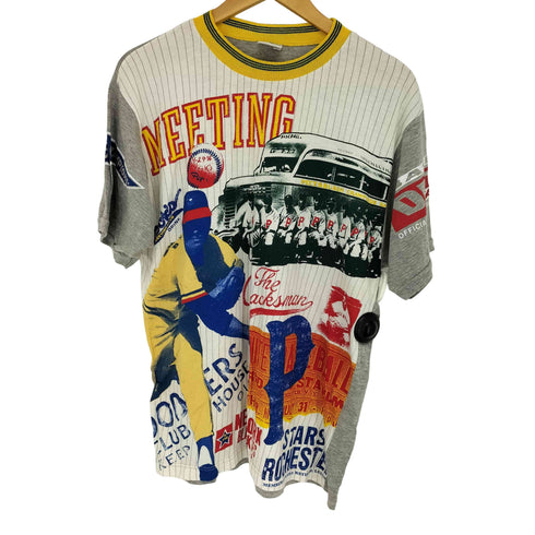 meeting sport&people イタリア製ベースボールプリントTシャツ メンズ import:M