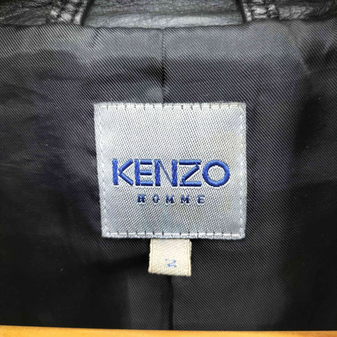 ケンゾーオム KENZO HOMME 90s ダブルジッパー レザージャケット メンズ 2