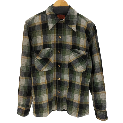 シアーズ Sears 70s KINGS ROAD ナイロン混 オープンカラーシャツ メンズ M
