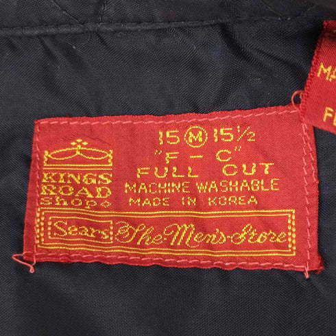 シアーズ Sears 70s KINGS ROAD ナイロン混 オープンカラーシャツ メンズ M