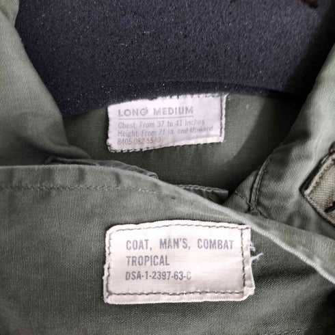 ユーエスアーミー U.S. ARMY 63年 1st ジャングルファティーグ ワッペン ファースト ガスフラップ 剥き出しボタン メンズ LONG MEDIUM