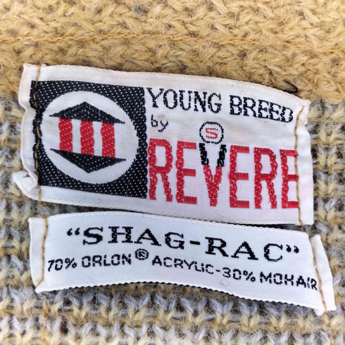 YOUNG BREED by REVERE SHAG-RAC アーガイル モヘアカーディガン メンズ S