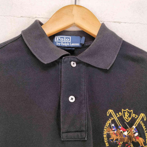 ポロバイラルフローレン Polo by RALPH LAUREN CUSTOM FIT フロント刺繍 スリーブワッペン ポロシャツ メンズ import:S
