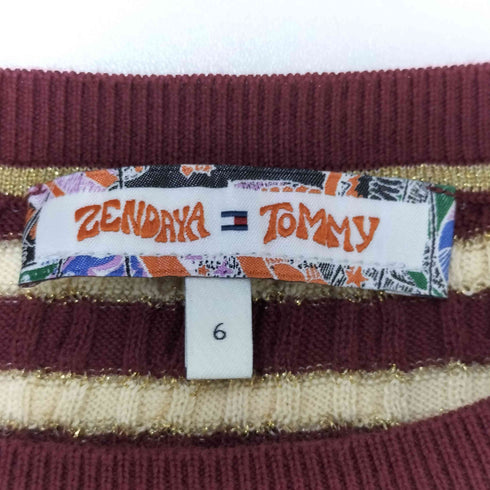 トミーヒルフィガー TOMMY HILFIGER ZENDAYA ラメ ボーダー ニット レディース US:6