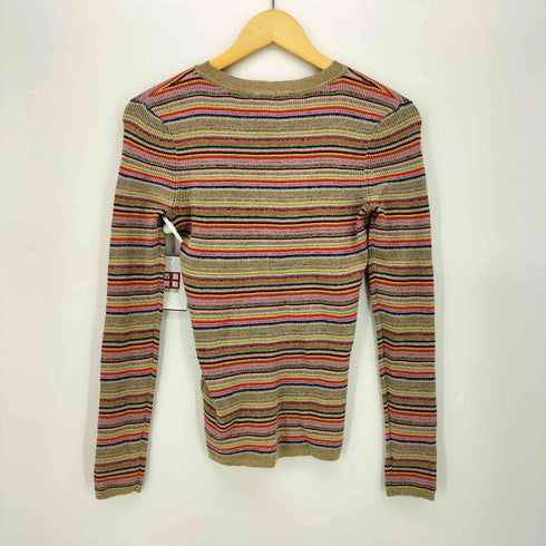 トミーヒルフィガー TOMMY HILFIGER ZENDAYA MULTI STP LUREX TOP L/S マルチストライプ L/Sリブニット レディース US:6