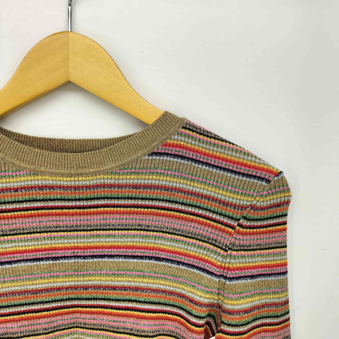 トミーヒルフィガー TOMMY HILFIGER ZENDAYA MULTI STP LUREX TOP L/S マルチストライプ L/Sリブニット レディース US:6
