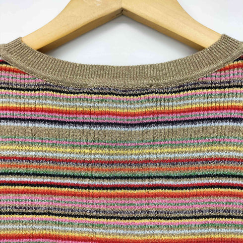 トミーヒルフィガー TOMMY HILFIGER ZENDAYA MULTI STP LUREX TOP L/S マルチストライプ L/Sリブニット レディース US:6