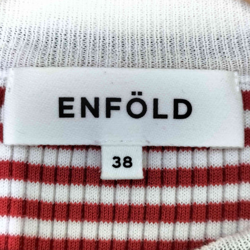 エンフォルド ENFOLD ラメ ボーダーリブニット 半袖 レディース JPN:38