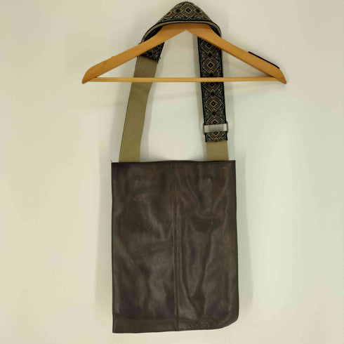 ギャップ Gap 00S OLD 牛革 カウレザー 総柄 ショルダー ストラップ バックルポケット ショルダーバッグ メンズ