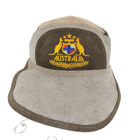 the australia bush hat スエードレザー ベルクロキャップ メンズ