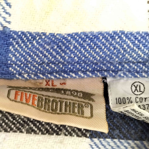 ファイブブラザー FIVE BROTHER 90S チェック ヘビーネル ネルシャツ メンズ import:XL
