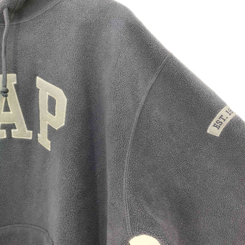 ギャップ Gap 00S 紺タグ 韓国製 ロゴ刺繍 フリース プルオーバーパーカー メンズ import:L
