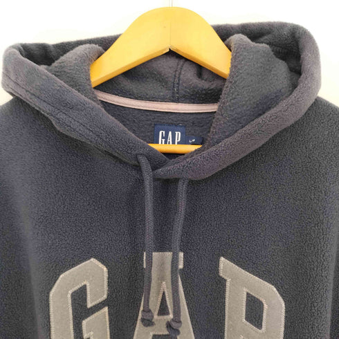 ギャップ Gap 00S 紺タグ 韓国製 ロゴ刺繍 フリース プルオーバーパーカー メンズ import:L