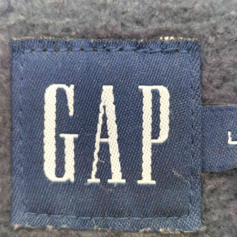 ギャップ Gap 00S 紺タグ 韓国製 ロゴ刺繍 フリース プルオーバーパーカー メンズ import:L