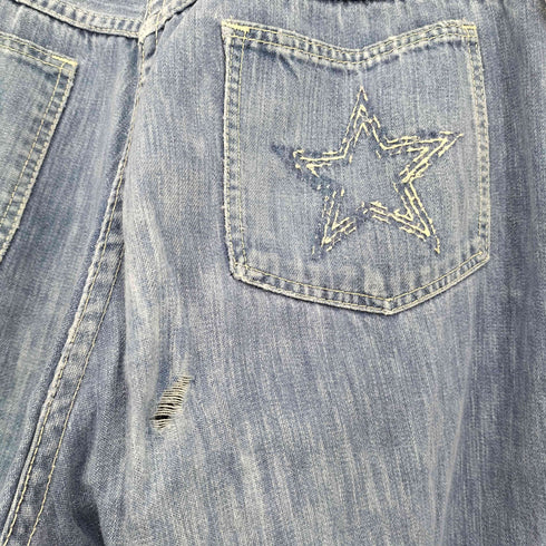 シアーズ Sears 70-80s JR BAZAAR スター刺繍 42TALON ローライズ デニム パンツ メンズ