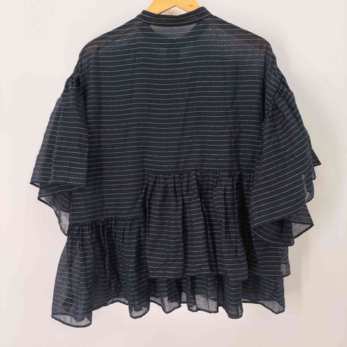 ユナイテッドアローズ UNITED ARROWS シアーラメ イレギュラーペプラム 六分袖 ブラウス レディース