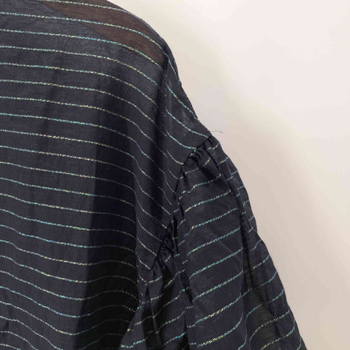 ユナイテッドアローズ UNITED ARROWS シアーラメ イレギュラーペプラム 六分袖 ブラウス レディース