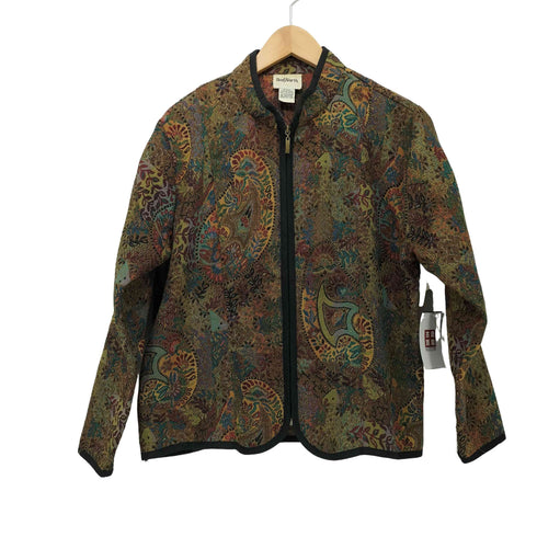 90S ペイズリー スタンドカラー ジップアップ ジャケット メンズ import:M
