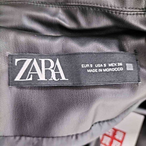 ザラ ZARA クロップド フェイクレザージャケット レディース import:S