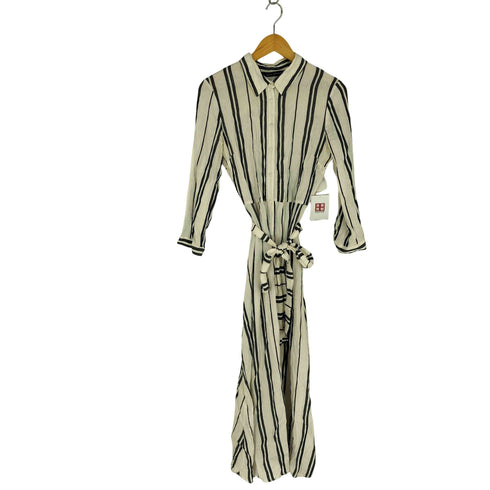 ザラ ZARA リネン ストライプロングワンピース レディース import:L