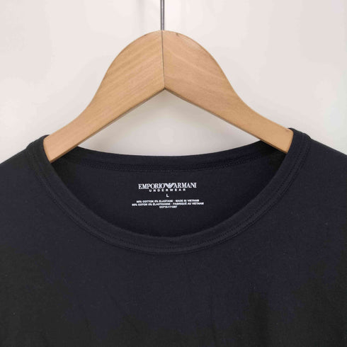 エンポリオアルマーニ EMPORIO ARMANI EMPORIO ARMANI ブラックTシャツ EVAロゴ メンズ JPN:L