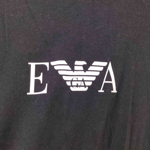 エンポリオアルマーニ EMPORIO ARMANI EMPORIO ARMANI ブラックTシャツ EVAロゴ メンズ JPN:L