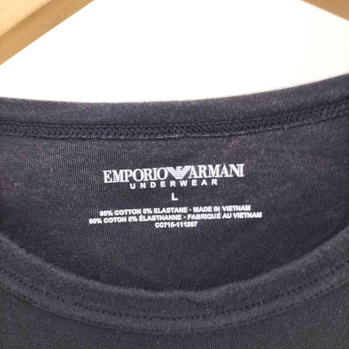 エンポリオアルマーニ EMPORIO ARMANI EMPORIO ARMANI ブラックTシャツ EVAロゴ メンズ JPN:L