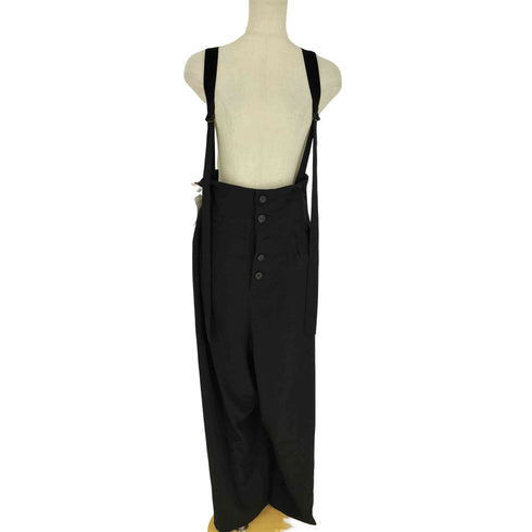 レギュレーションヨウジヤマモト REGULATION Yohji Yamamoto 25SS TA/PE CREPE DE CHINE R-SUSPENDER PANTS クレープデシン R サスペンダー パンツ メンズ JPN:1