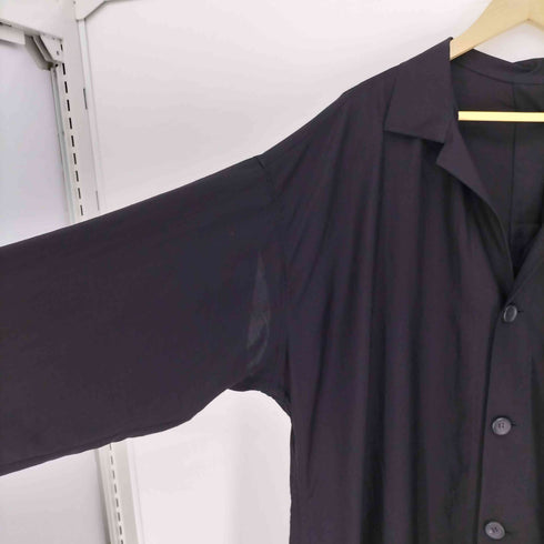 ヨウジヤマモト Yohji Yamamoto 25SS collections Cu/W HIGH TWISTED GABARDINE SIDE GATHER DETAIL COAT A ハイツイスト ギャバジン サイド ギャザー ディテール コート レディース JPN:1