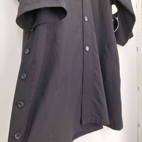 ヨウジヤマモト Yohji Yamamoto 25SS collections Cu/W HIGH TWISTED GABARDINE SIDE GATHER DETAIL COAT A ハイツイスト ギャバジン サイド ギャザー ディテール コート レディース JPN:1