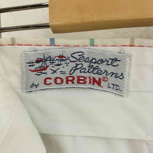 CORBIN チェック ノータック スラックス メンズ