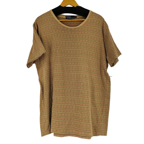 ポロバイラルフローレン Polo by RALPH LAUREN 90s ジャガード ネイティブ ボーダー S/S Tシャツ メンズ import:XL