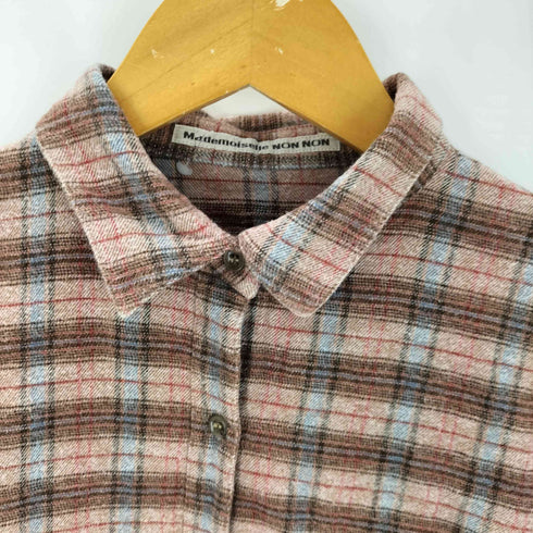 マドモアゼルノンノン mademoiselle NON NON チェック コットン 長袖 ネル シャツ レディース JPN:L