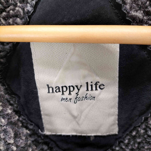 HAPPY LIFE レザー切り替えデザインブルゾン メンズ