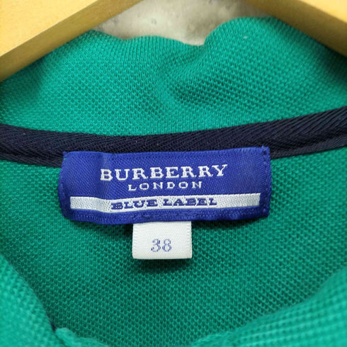 バーバリーブルーレーベル BURBERRY BLUE LABEL リボン袖 ホースロゴ 刺繍 ポロシャツ レディース JPN:38