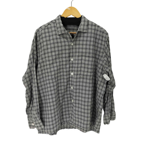 コムデギャルソンオム COMME des GARCONS HOMME 田中オム レーヨンギンガムチェック&キュプラ中綿 リバーシブル オープンカラーシャツ メンズ