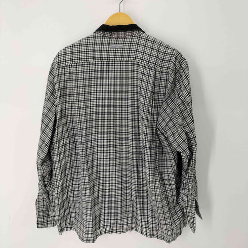 コムデギャルソンオム COMME des GARCONS HOMME 田中オム レーヨンギンガムチェック&キュプラ中綿 リバーシブル オープンカラーシャツ メンズ