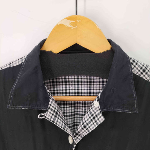 コムデギャルソンオム COMME des GARCONS HOMME 田中オム レーヨンギンガムチェック&キュプラ中綿 リバーシブル オープンカラーシャツ メンズ