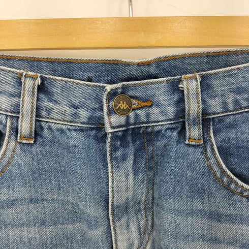 カッパ Kappa 00S ロゴデザインパッチ カットオフデザイン ジッパーフライデニム ショートパンツ ショーツ Y2K レディース M