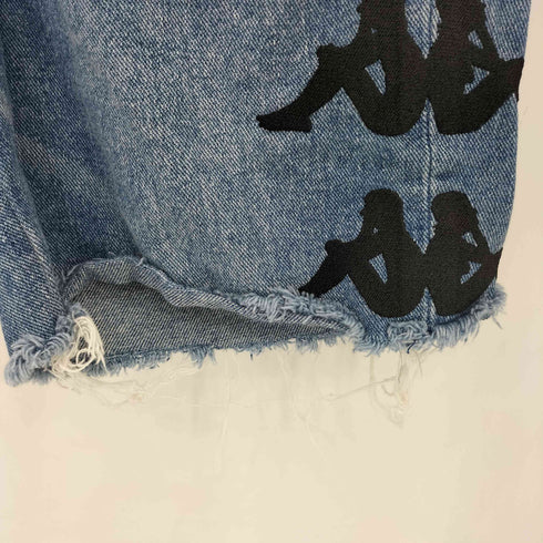 カッパ Kappa 00S ロゴデザインパッチ カットオフデザイン ジッパーフライデニム ショートパンツ ショーツ Y2K レディース M