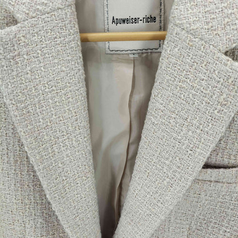 アプワイザーリッシェ Apuweiser riche ツイードシングル釦ジャケット レディース JPN:1
