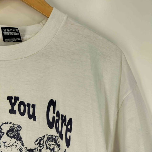 フルーツオブザルーム FRUIT OF THE LOOM 90s シングルステッチ 両面プリント アニマル クルーネック Tシャツ メンズ import:XL