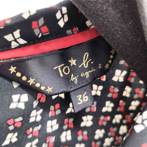 トゥービーバイアニエスベー To b. by agnes b. 総柄 襟 ワンピース レディース JPN:36