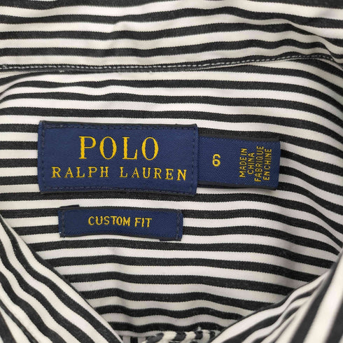 ポロラルフローレン POLO RALPH LAUREN CUSTOM FIT ワンポイントポニー刺繍 ストライプ柄 レギュラーカラー 長袖シャツ メンズ 6