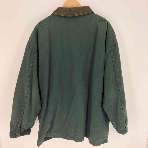 エルエルビーン L.L.Bean 80S USA製 木目ボタン コーデュロイ襟 チェック柄 ライナー付 ダック地 ハンティング ジャケット メンズ import:XL