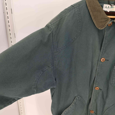エルエルビーン L.L.Bean 80S USA製 木目ボタン コーデュロイ襟 チェック柄 ライナー付 ダック地 ハンティング ジャケット メンズ import:XL