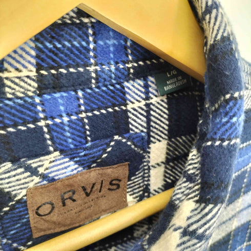 オービス ORVIS 00S レギュラーカラー フラップポケット 4ポケット タータンチェック L/S ヘビー ネルシャツ メンズ import:L