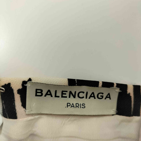 バレンシアガ BALENCIAGA イタリア製 総柄 台形 フレア スカート レディース 38