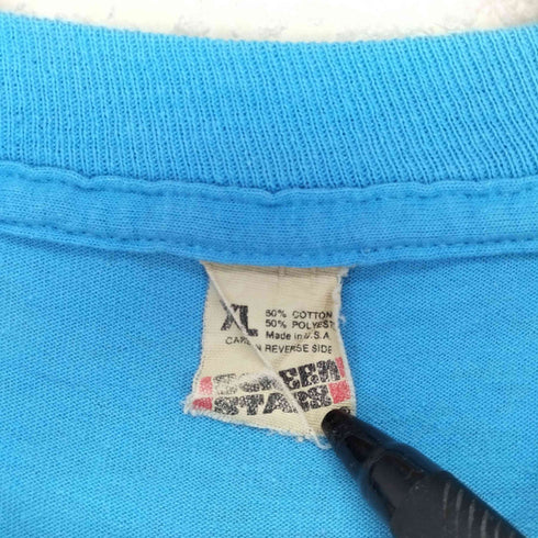 スクリーンスターズ SCREEN STARS 80-90s USA製 袖裾シングル 企業ロゴ両面プリント Tシャツ メンズ import:XL