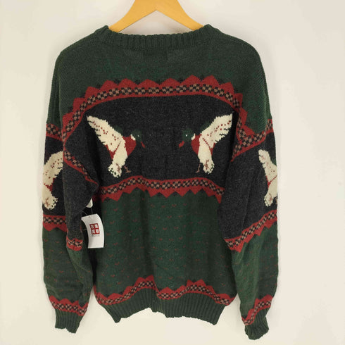 ウールリッチ WOOLRICH 80S 紺タグ ノルディック柄 鳥 カモ ウール ニット セーター メンズ import:L
